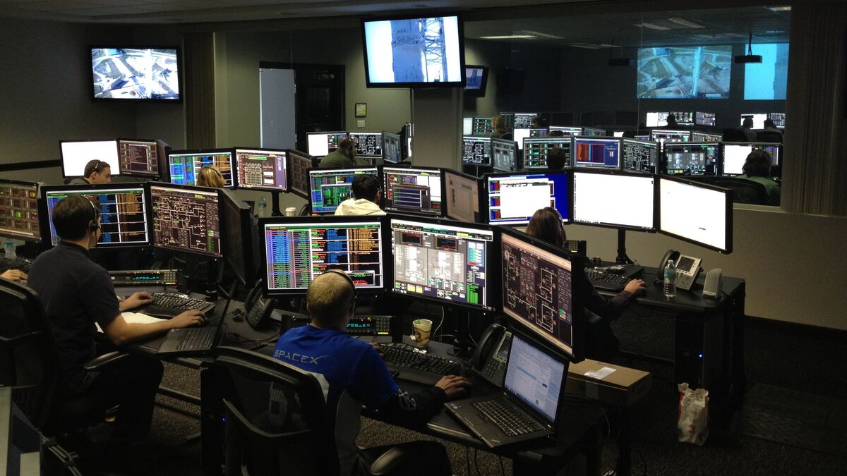 An operations room monitoring remote sites
